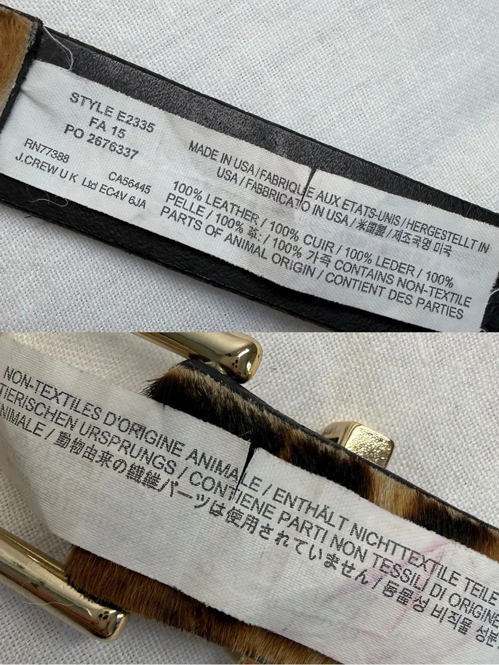 J. Crew Leopard Calf Hair Leather Belt E2335 - Picture 7 of 13